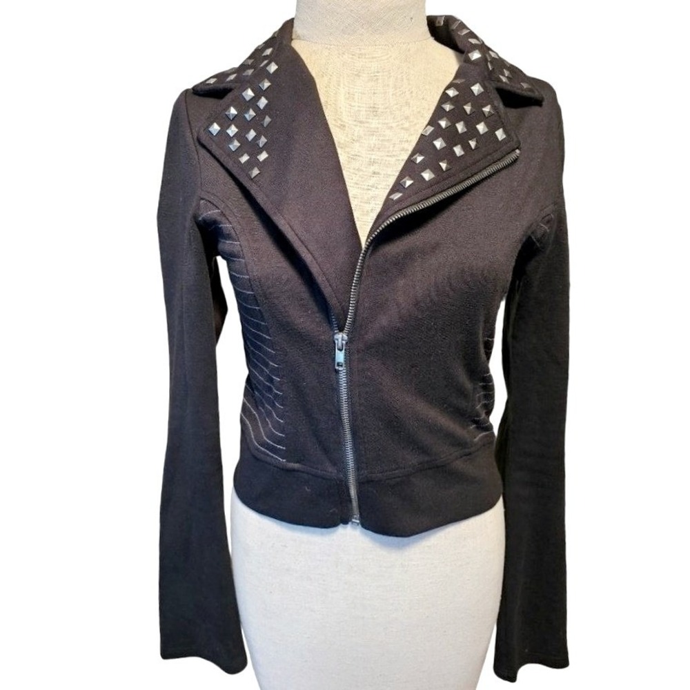 Olsenboye moto jacket size Small studded soft shell‎ zip